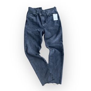 Agolde Criss Cross button Fly Straight Denim in Shambles charcoal gray Size 27